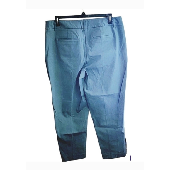 A New Day Mid Rise Slim Straight Side Split Trousers Blue Size 16 - Picture 11 of 11